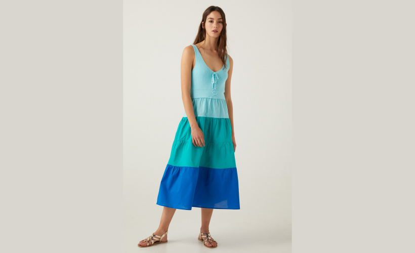 Vestido combinado degradado