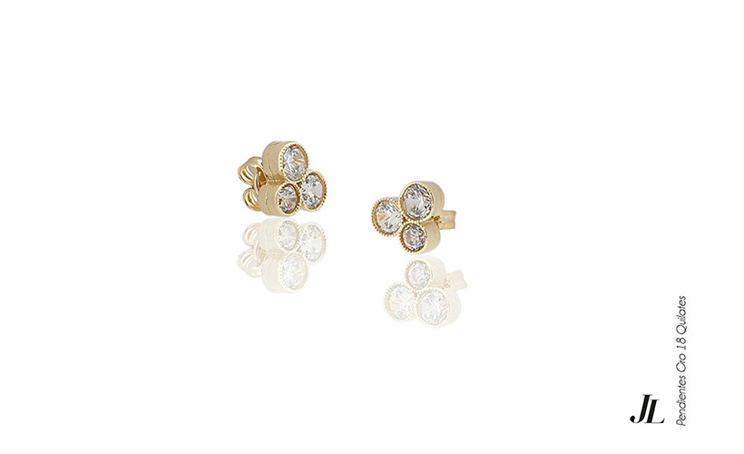 Pendientes oro 18 quilates y circonita.