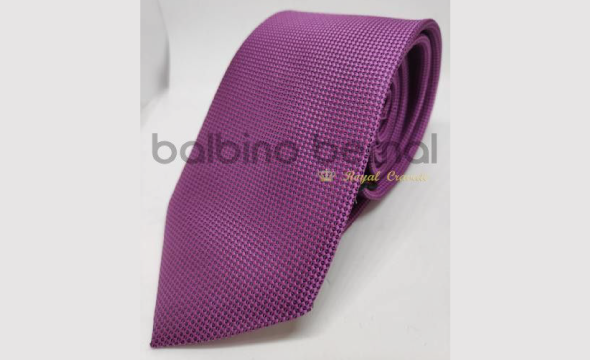 Corbata microfibra morada con buganvilla