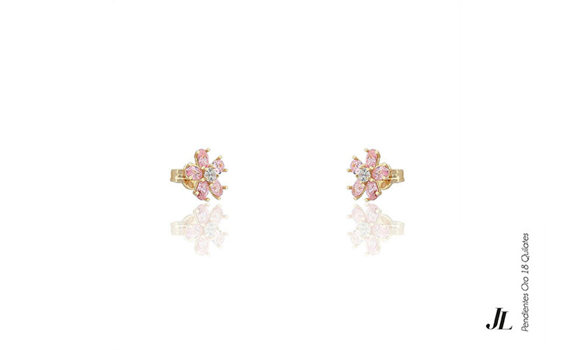 Pendientes oro 18 quilates y circonita.