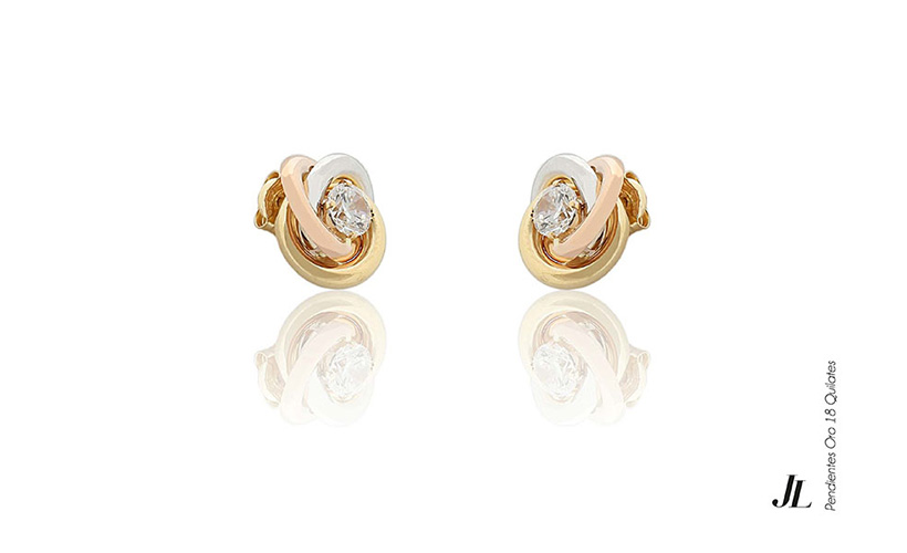 Pendientes oro 18 quilates y circonita.