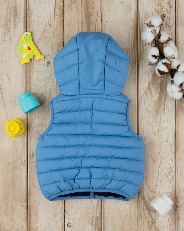 Chaleco de plumas de niño azul claro