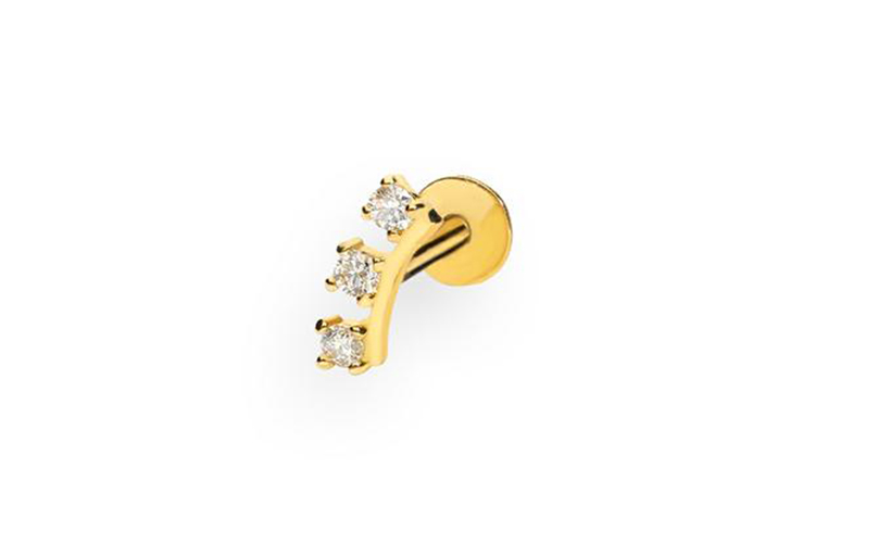 Piercing oreja diamante oro 18 quilates