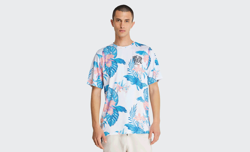 Camiseta polinesia tropical poliester hombre